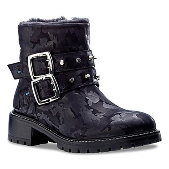 Ross and Snow Stefana Leather Boot Black Camo 9 - Picture 1 of 11